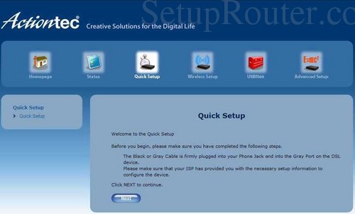 Actiontec GT784WN Screenshots