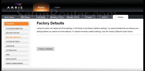 Arris DG3270 Screenshots
