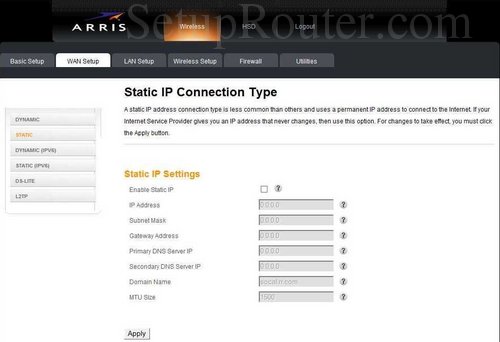 Arris DG860A Screenshots