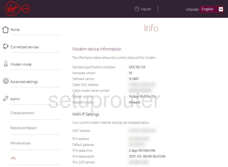 router status mac address internet IP