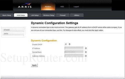Arris TG852G Screenshots