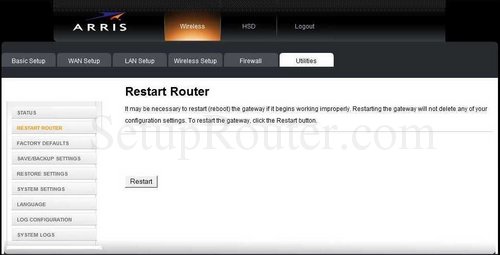 Arris TG852G Screenshots