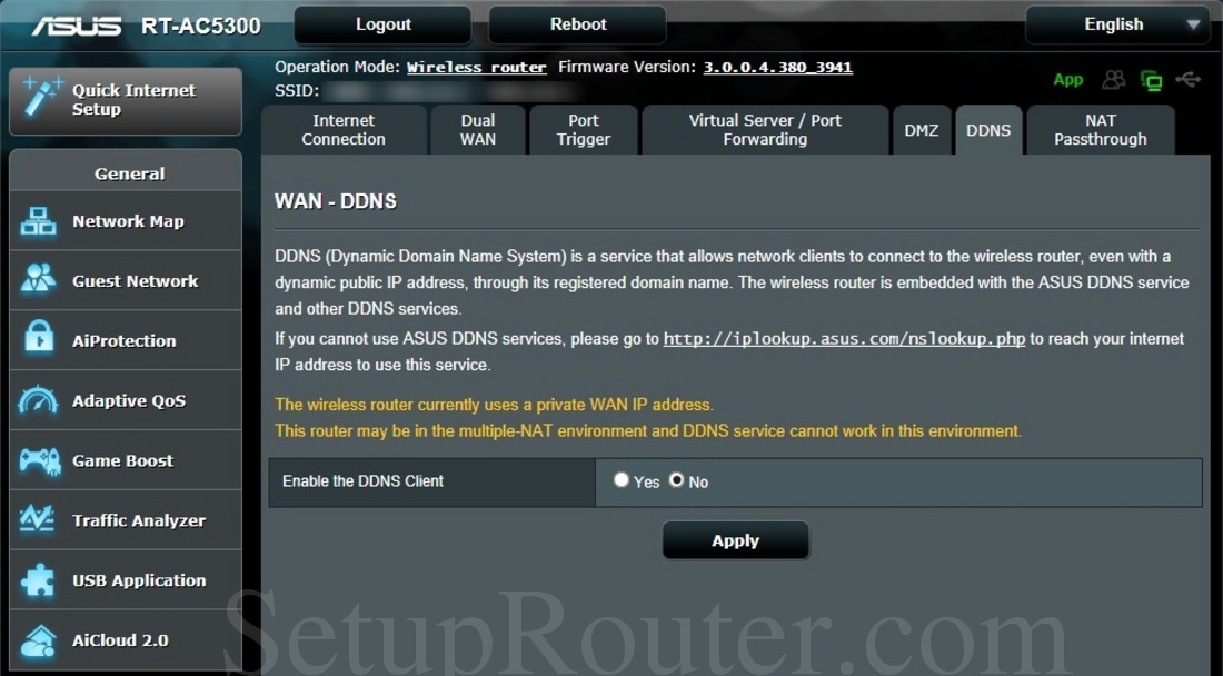 Asus RTAC5300 Screenshot DDNS