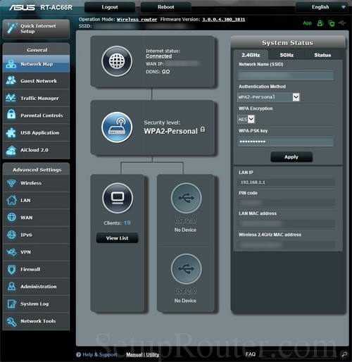 How to Login to the Asus RTAC66R