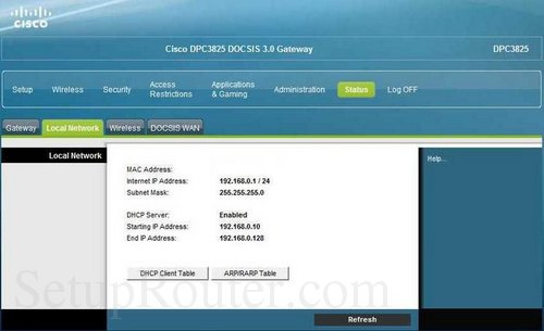 Cisco DPC3825 Screenshots