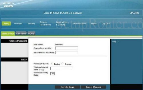 Cisco DPC3825 Screenshots