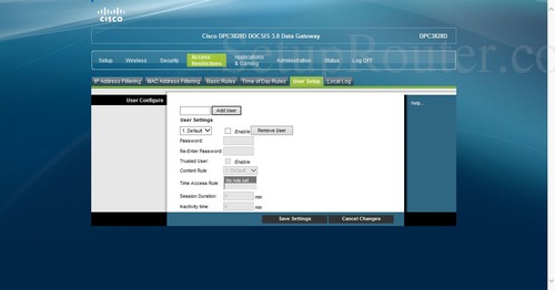 Cisco DPC3828D Screenshots