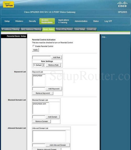 Cisco DPQ3925 Screenshots