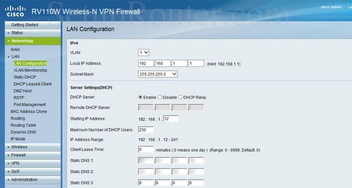 Cisco RV110W Screenshots