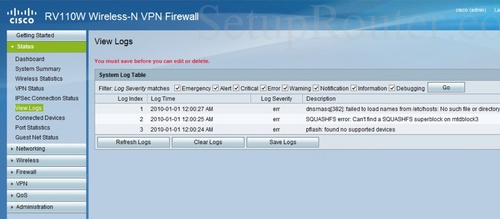 Cisco RV110W Screenshots