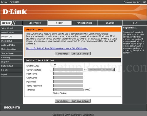 Dlink DCS-3410 Screenshots
