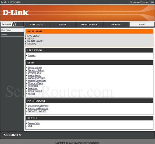 Dlink DCS-3410 Screenshots