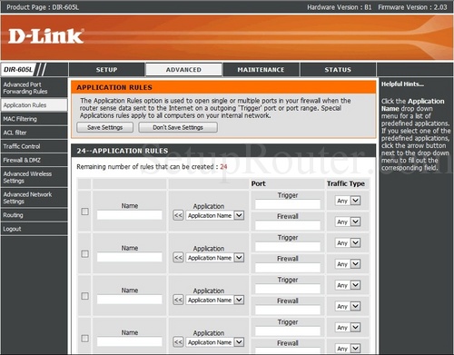 Dlink DIR-605L Screenshots