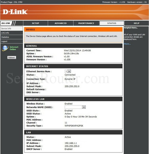How to Login to the Dlink DSL3780