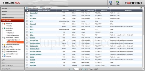 Fortinet FortiGate-60C Screenshots