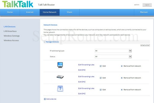 Huawei Hg633 Talktalk Screenshots