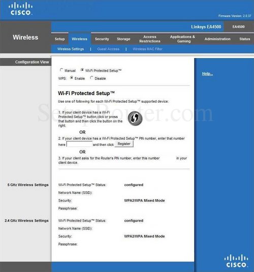 Setup WiFi on the Linksys EA4500