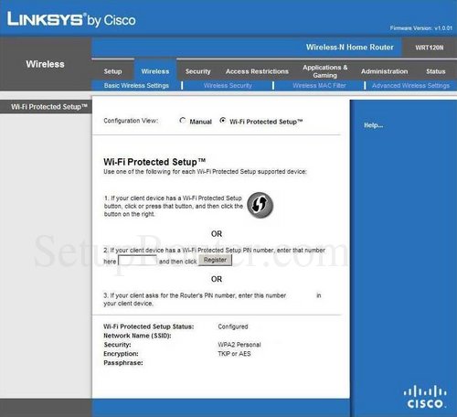 Setup WiFi on the Linksys WRT120N