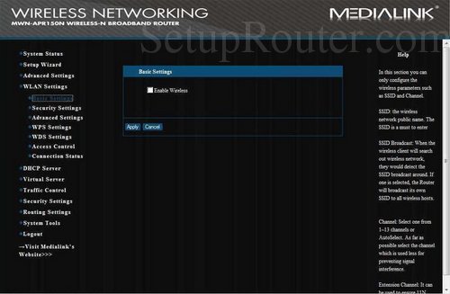 Setup WiFi on the MediaLink MWN-WAPR150N