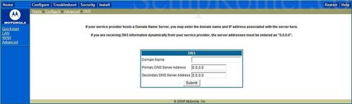 How to change the DNS settings on the Motorola Netopia-3000