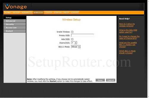 wireless router vonage manual