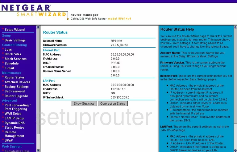 router status mac address internet IP