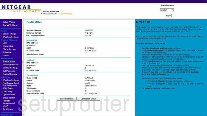 router status mac address internet IP