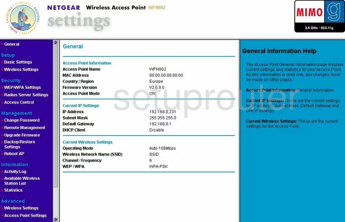 router status mac address internet IP