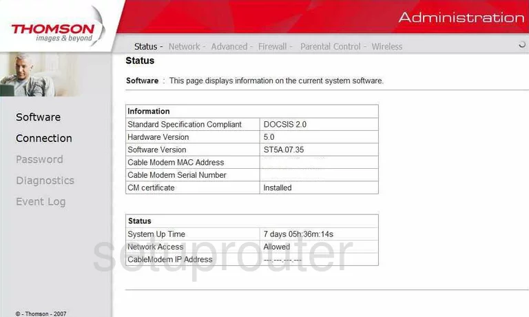 router status mac address internet IP