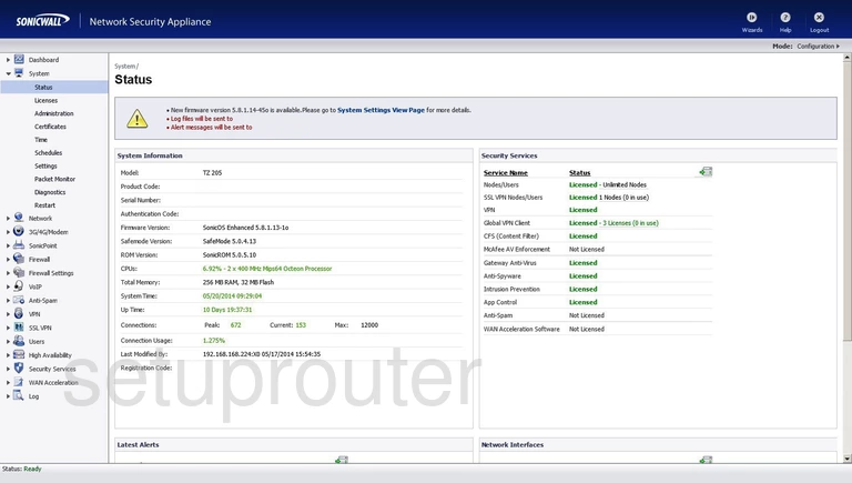 router status mac address internet IP