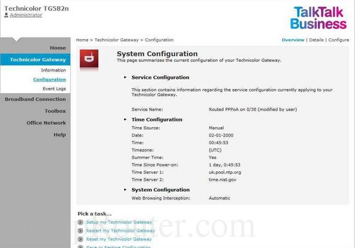 Technicolor TG582n Screenshots