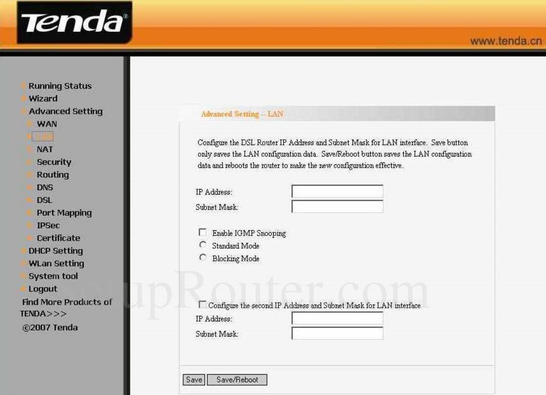 Tenda router: description of settings Tenda router: description of settings