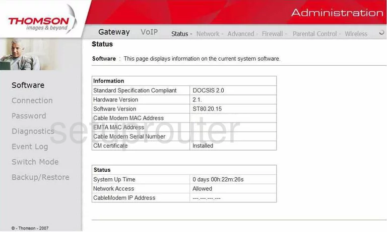 router status mac address internet IP