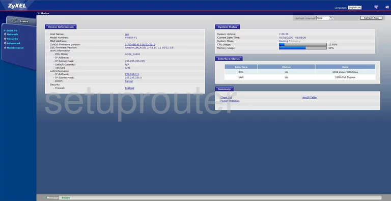 router status mac address internet IP