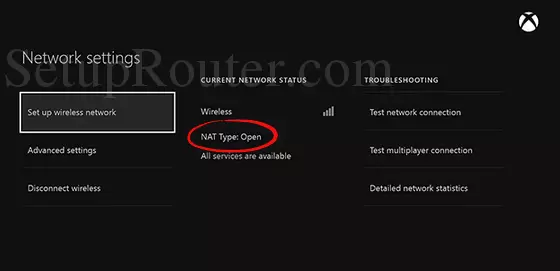 xbox one network settings open nat arrow