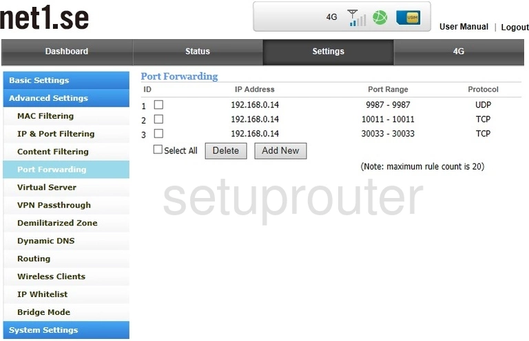 port forwarding nat screenshot