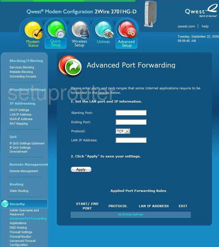 port forwarding nat screenshot