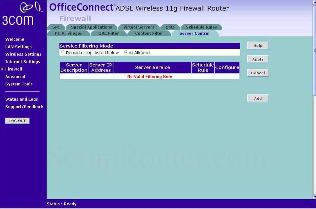 3com officeconnect gigabit vpn firewall настройка