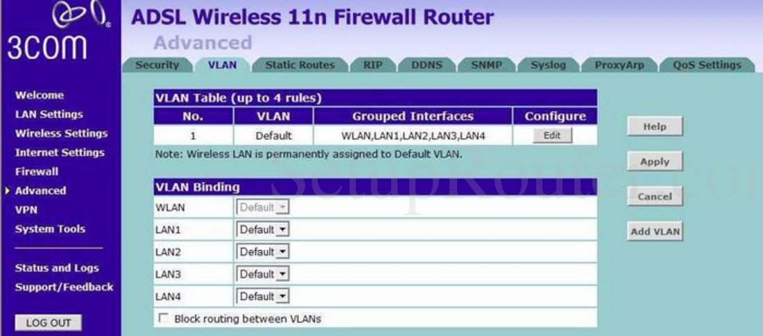 Коммутатор 3com настройка vlan