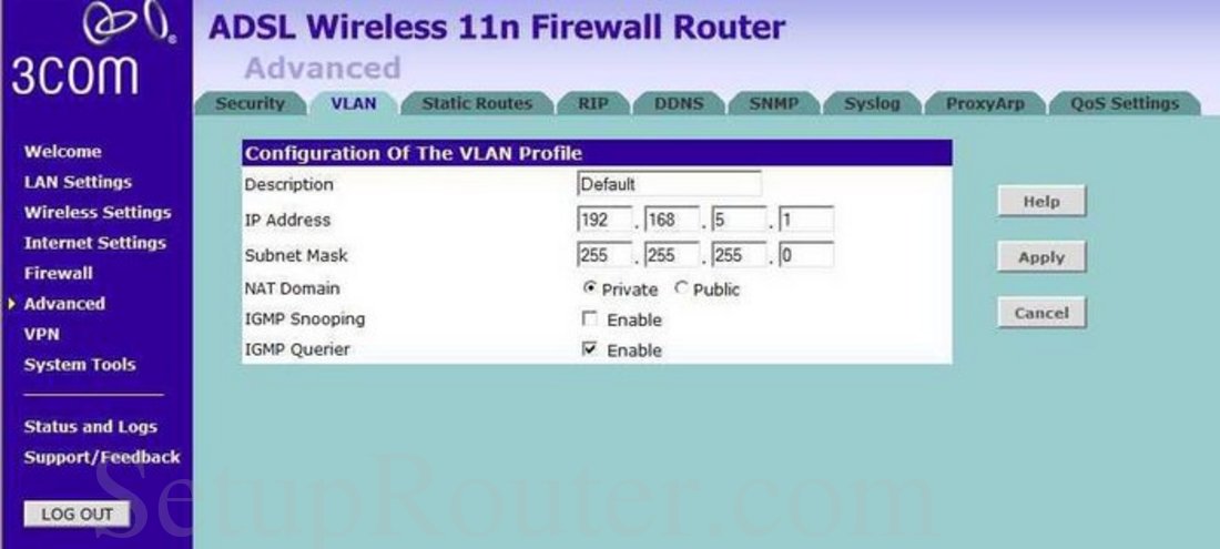 Коммутатор 3com настройка vlan