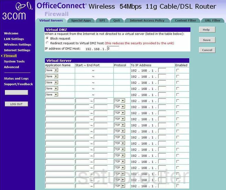 port forwarding nat screenshot