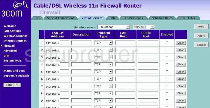 port forwarding nat screenshot