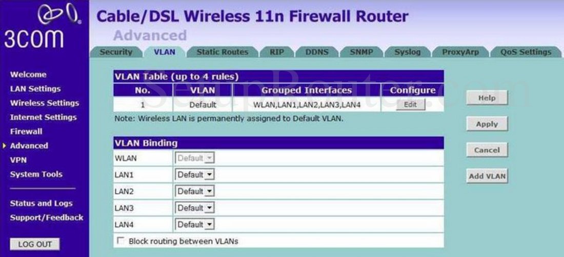 Коммутатор 3com настройка vlan