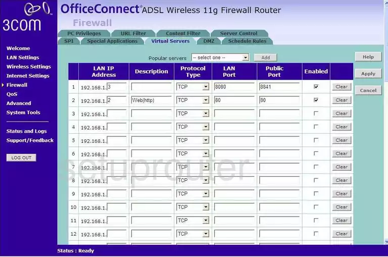 port forwarding nat screenshot