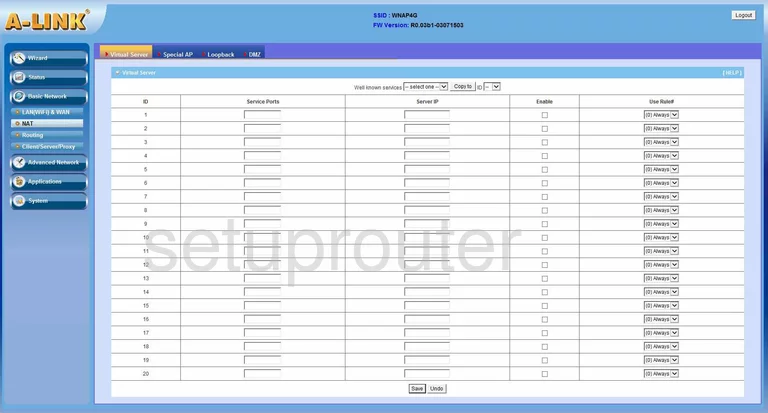 port forwarding nat screenshot