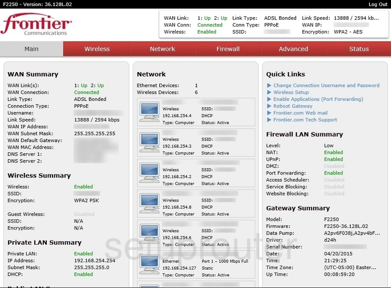 router status mac address internet IP