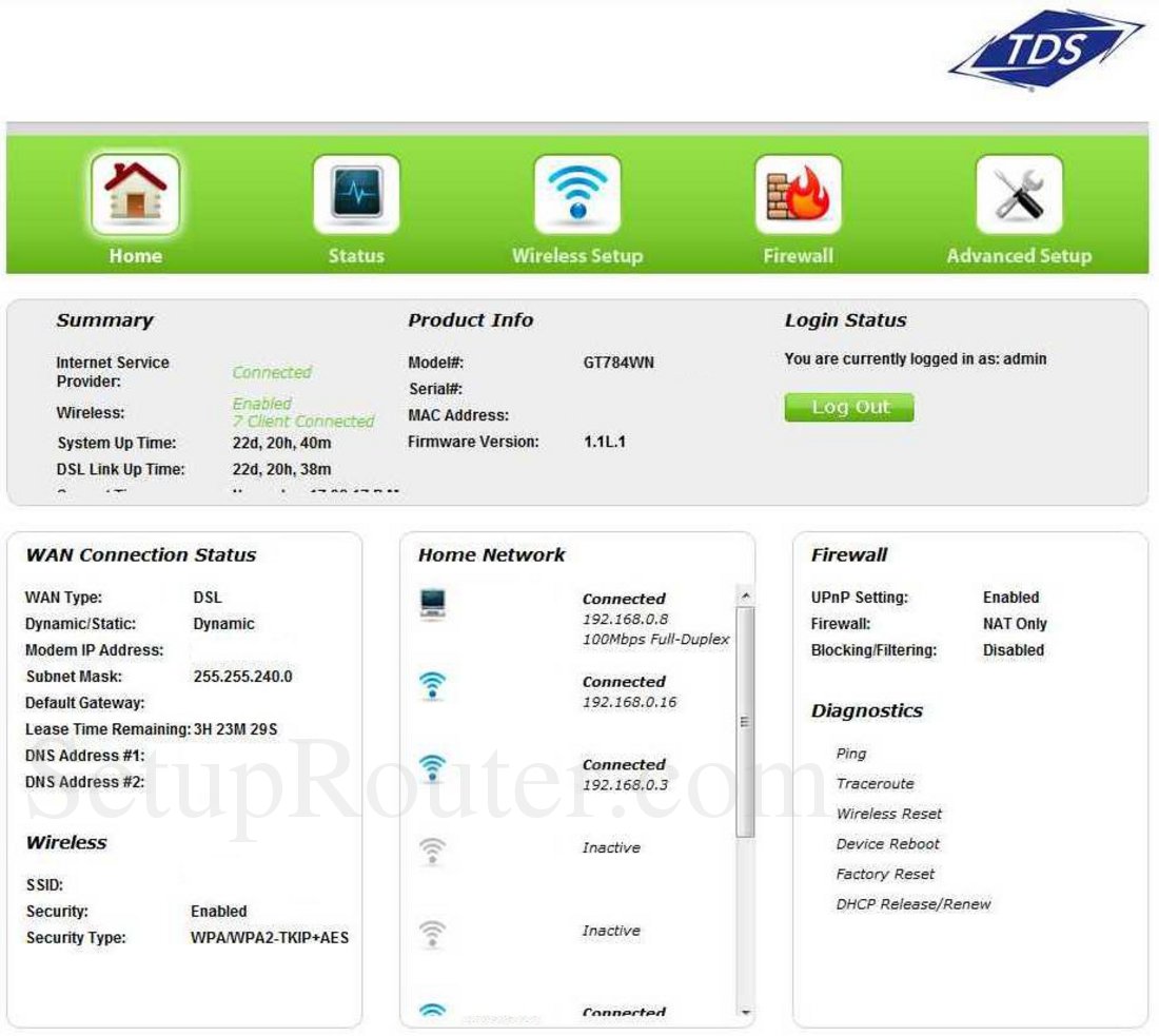 Mac Address Filter Setup Gt784wn Manual