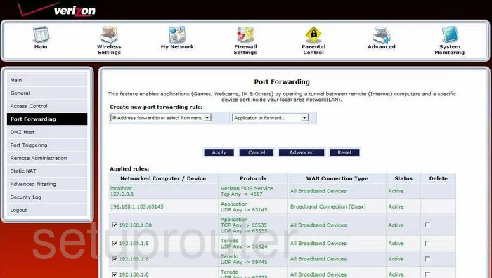 port forwarding nat screenshot