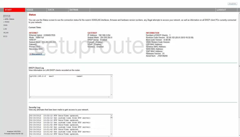 router status mac address internet IP