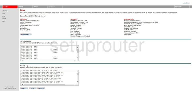 router status mac address internet IP